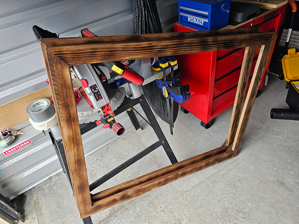 Rustic Photo Display Frames After Staining